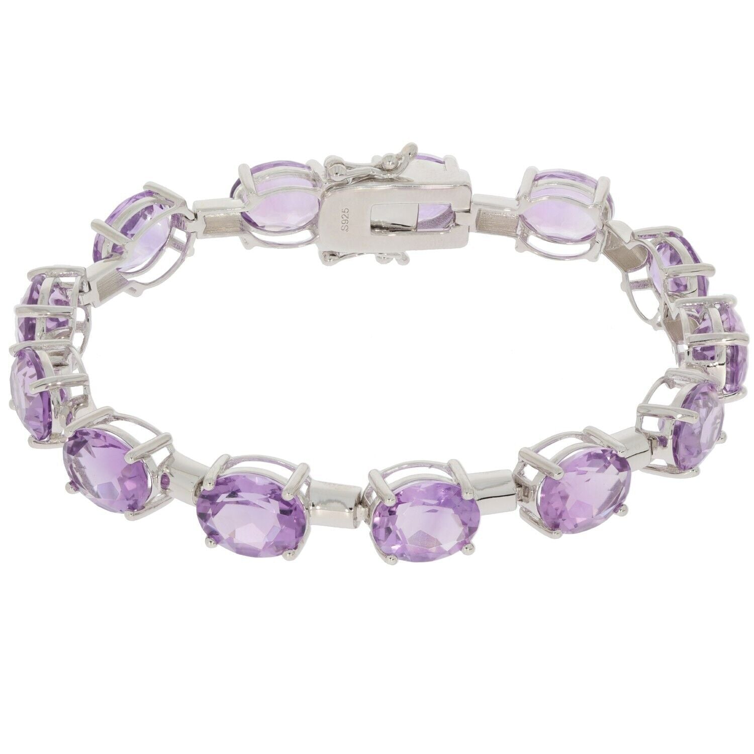 Platinum Semi Mount Tennis Bracelet Setting Oval OV 10x8mm 7" Syzjewelry