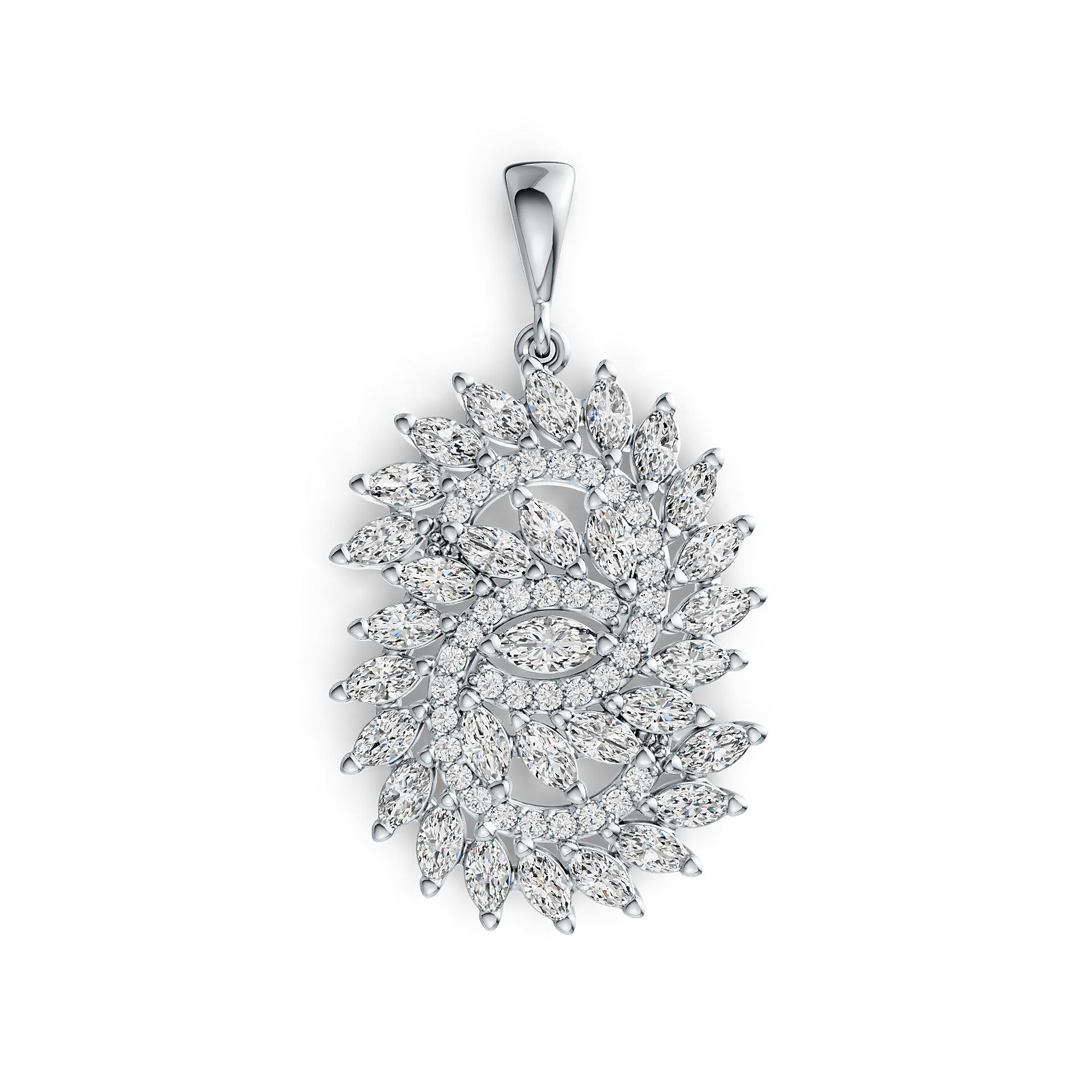 Sterling Silver Semi Mount Pendant Setting Marquise MQ 5X2.5mm MQ 4X2mm DHJ