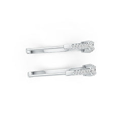 Sterling Silver Hoop Earrings with White Topaz or Moissanite DHJ