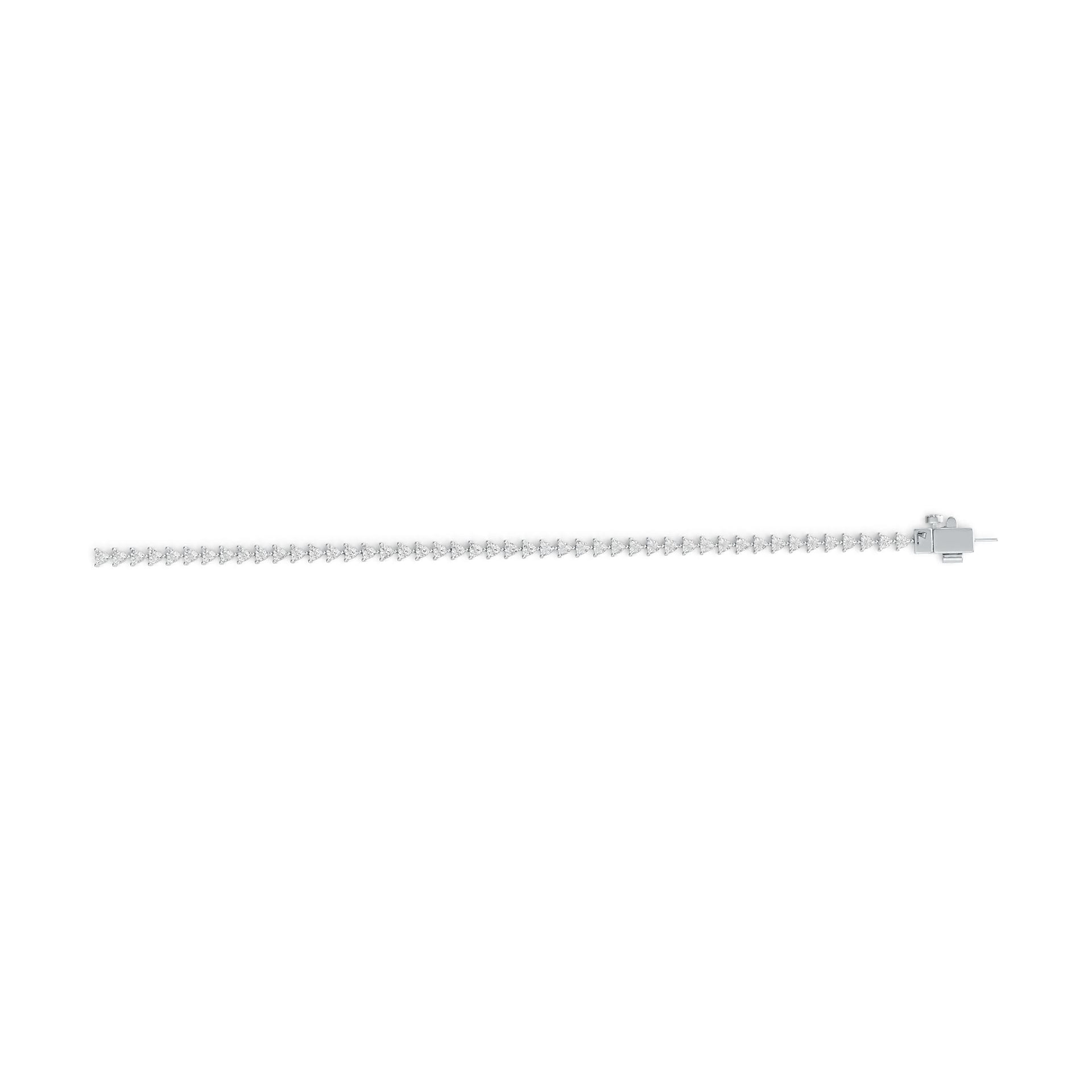18K Gold Semi Mount Bracelet Setting Trillion TL 3X3mm DHJ