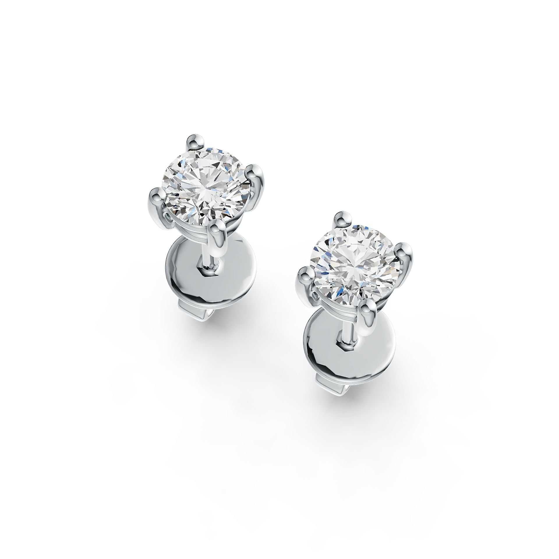 Platinum Semi Mount Earrings Setting Round RD 4x4mm Stud DHJ