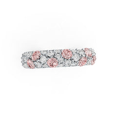Sterling Silver Pave Set Wide Band Ring with White Topaz or Moissanite Syzjewelry