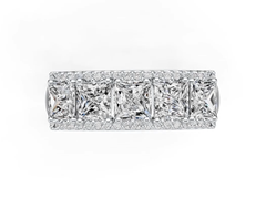 Sterling Silver Semi Mount Ring Setting Princess SQ 4X4mm with White Topaz Syzjewelry