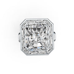 Sterling Silver Semi Mount Ring Setting Emerald OCT 15x13mm DHJ