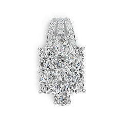 Platinum Semi Mount Pendant Setting Oval OV 6X4mm Diamond Accent DHJ