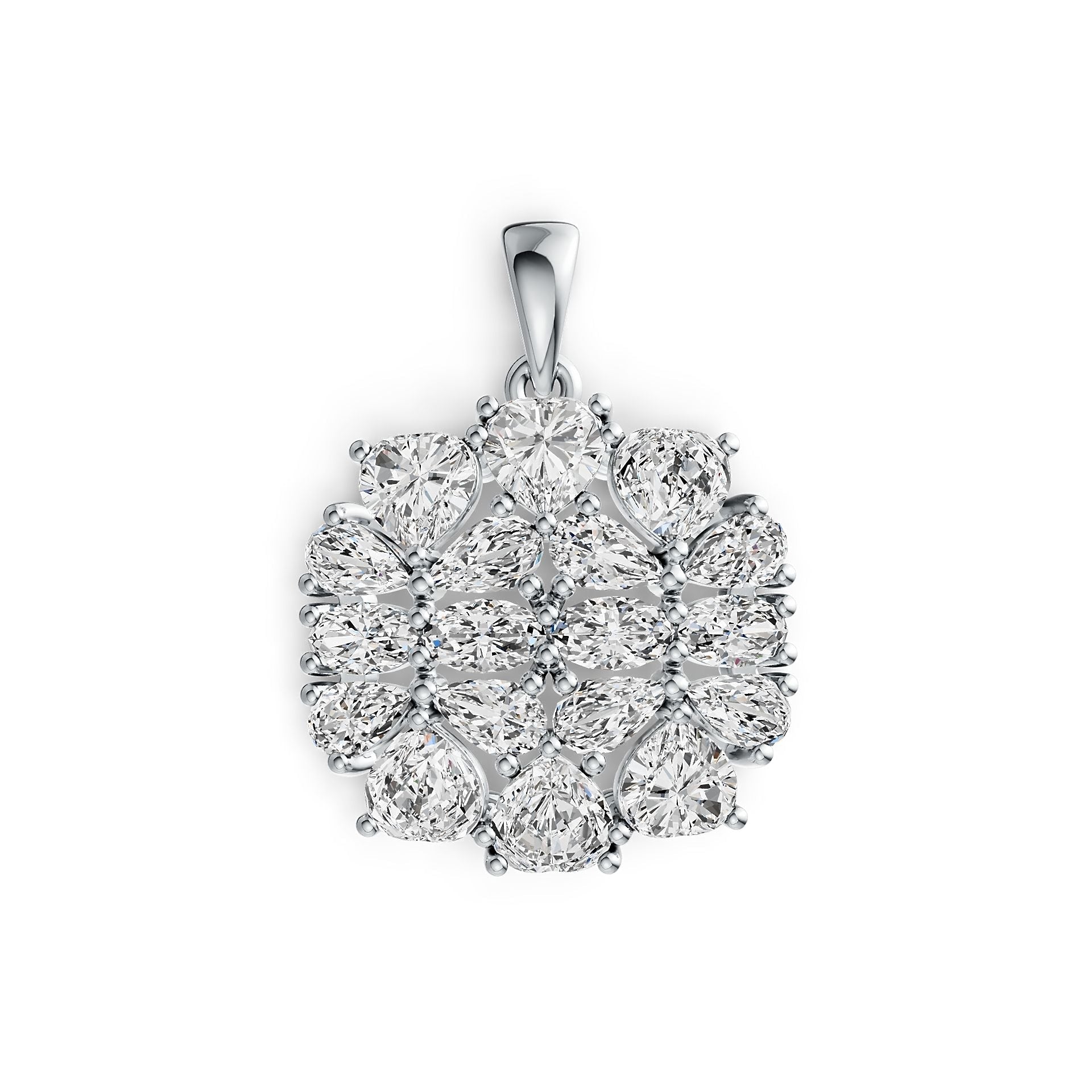 18K Gold Semi Mount Pendant Setting Pear PE 5X3mm OV 5X3mm HT 5X5mm DHJ