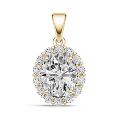 18K Gold Semi Mount Pendant Setting Oval Ov 11x9mm Diamond Accent Syz Jewelry
