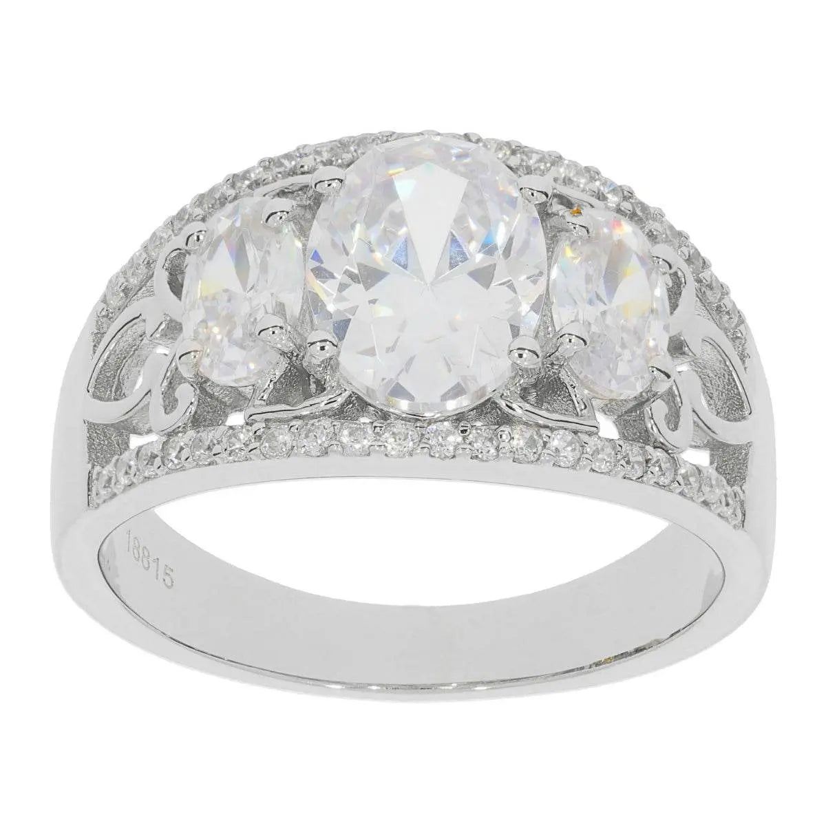 Platinum Semi Mount Ring Setting Oval OV 9X7mm Diamond Accent DHJ