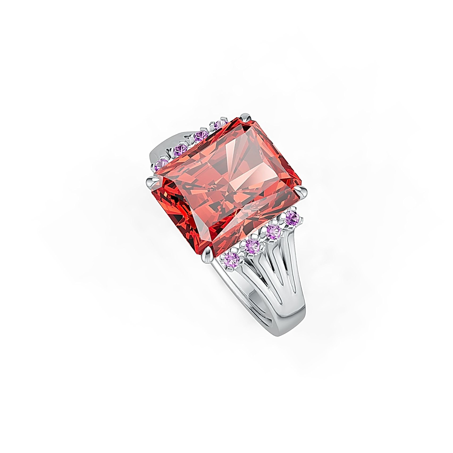 Sterling Silver Semi Mount Ring Setting Emerald OCT 12X10MM DHJ