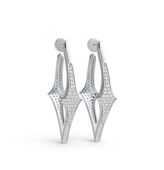 10K Gold Dangle Earrings Geometric with or Moissanite Moissanite Accent DHJ