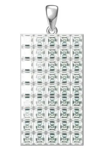 Platinum Semi Mount Pendant Setting Emerald OCT 3X3mm DHJ