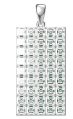 Platinum Semi Mount Pendant Setting Emerald OCT 3X3mm DHJ
