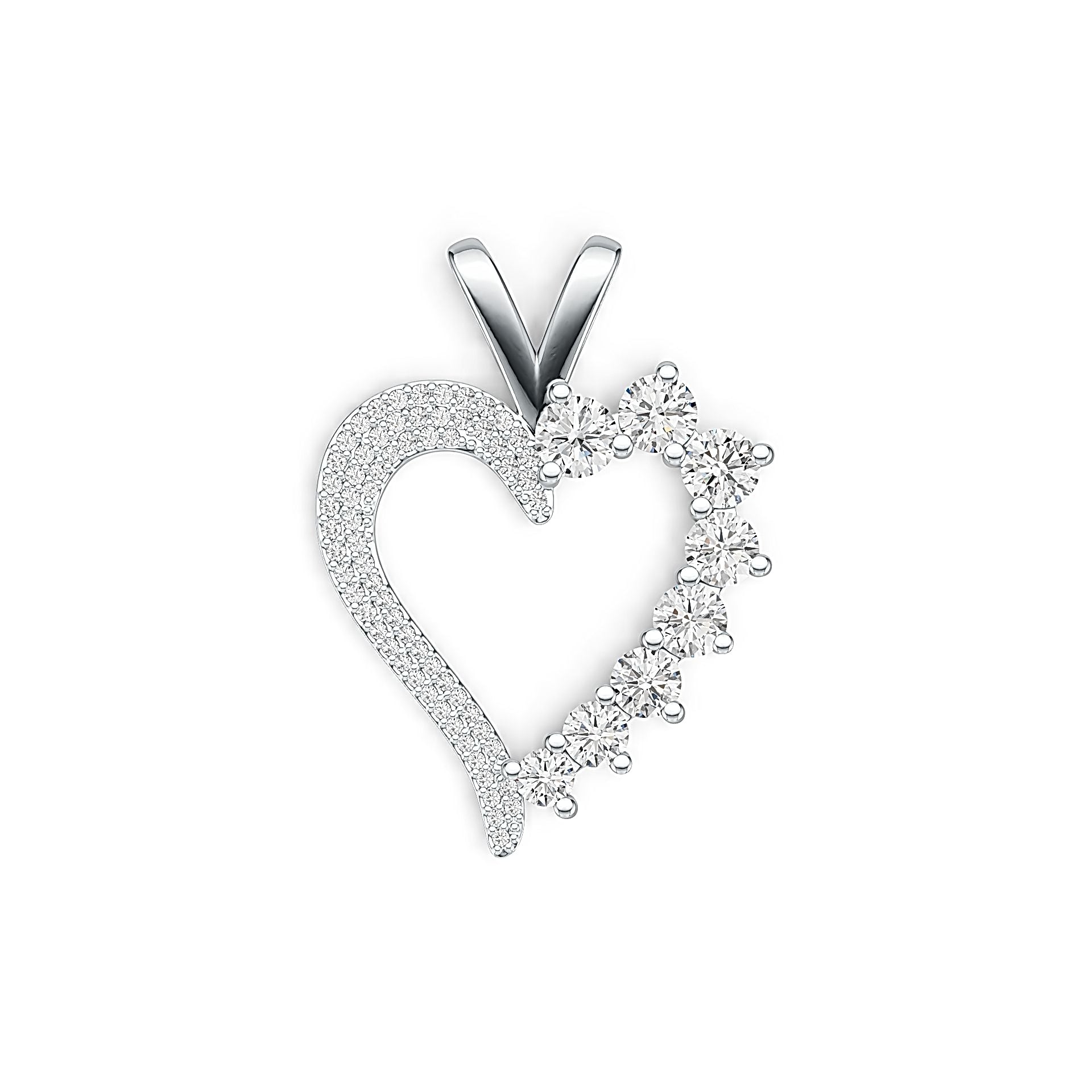 Platinum Semi Mount Pendant Setting Round RD 5X5mm RD 4X4mm RD 3X3mm Diamond Accent DHJ
