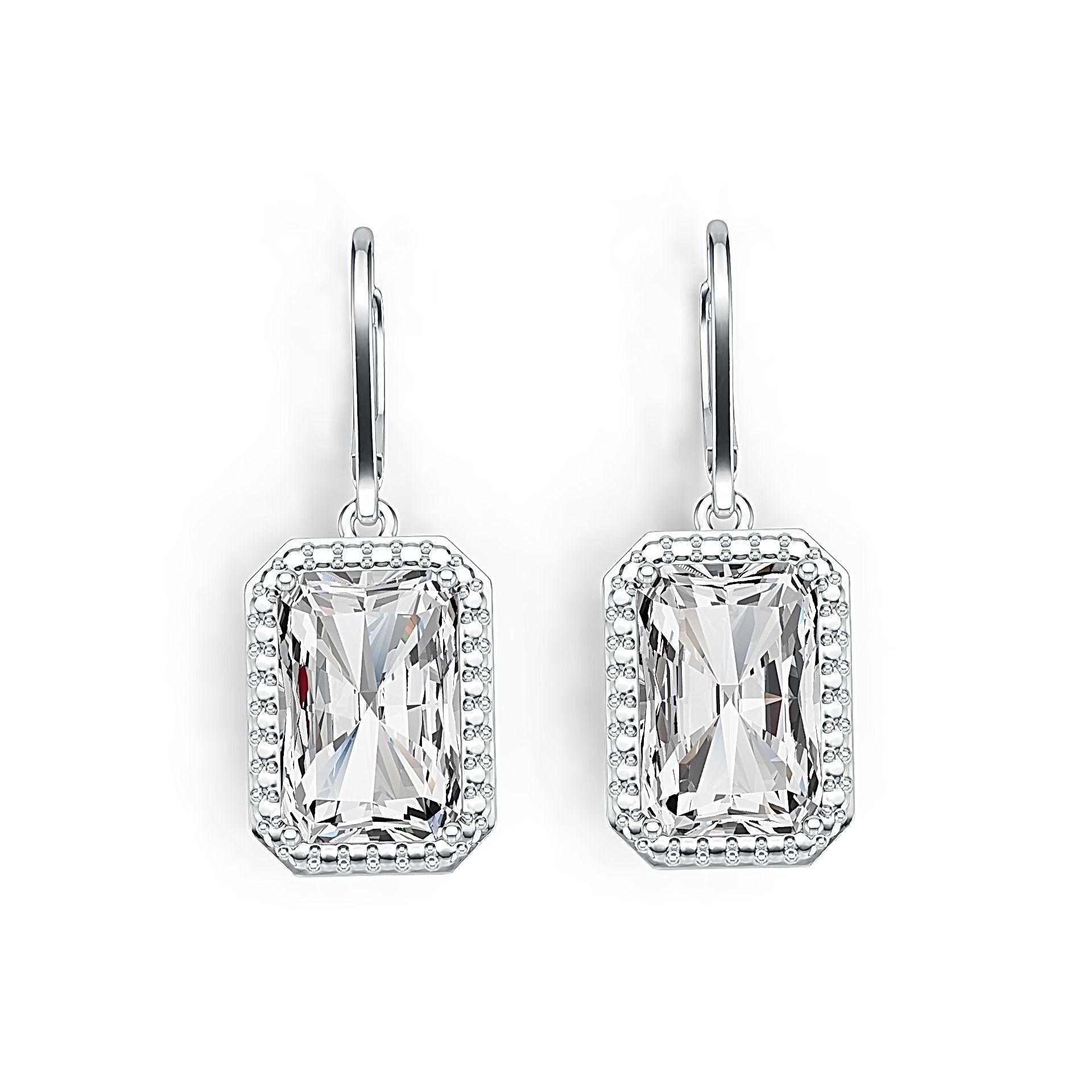 Sterling Silver Semi Mount Earrings Setting Emerald OCT 12X8mm DHJ