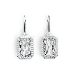 Sterling Silver Semi Mount Earrings Setting Emerald OCT 12X8mm DHJ