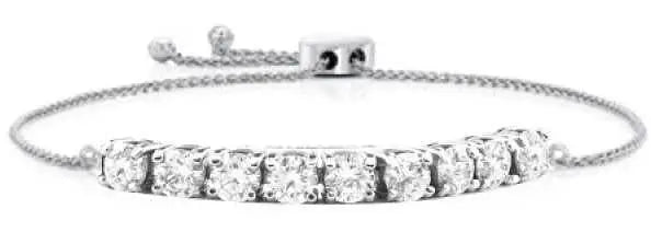 18K Gold Tennis Bracelet Semi Mount For Women Round RD 6.5x6.5mm Fully Adjustable DHJ