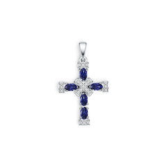 14K Gold Semi Mount Pendant Setting Oval OV 5x3mm Cross Theme Diamond Accent DHJ