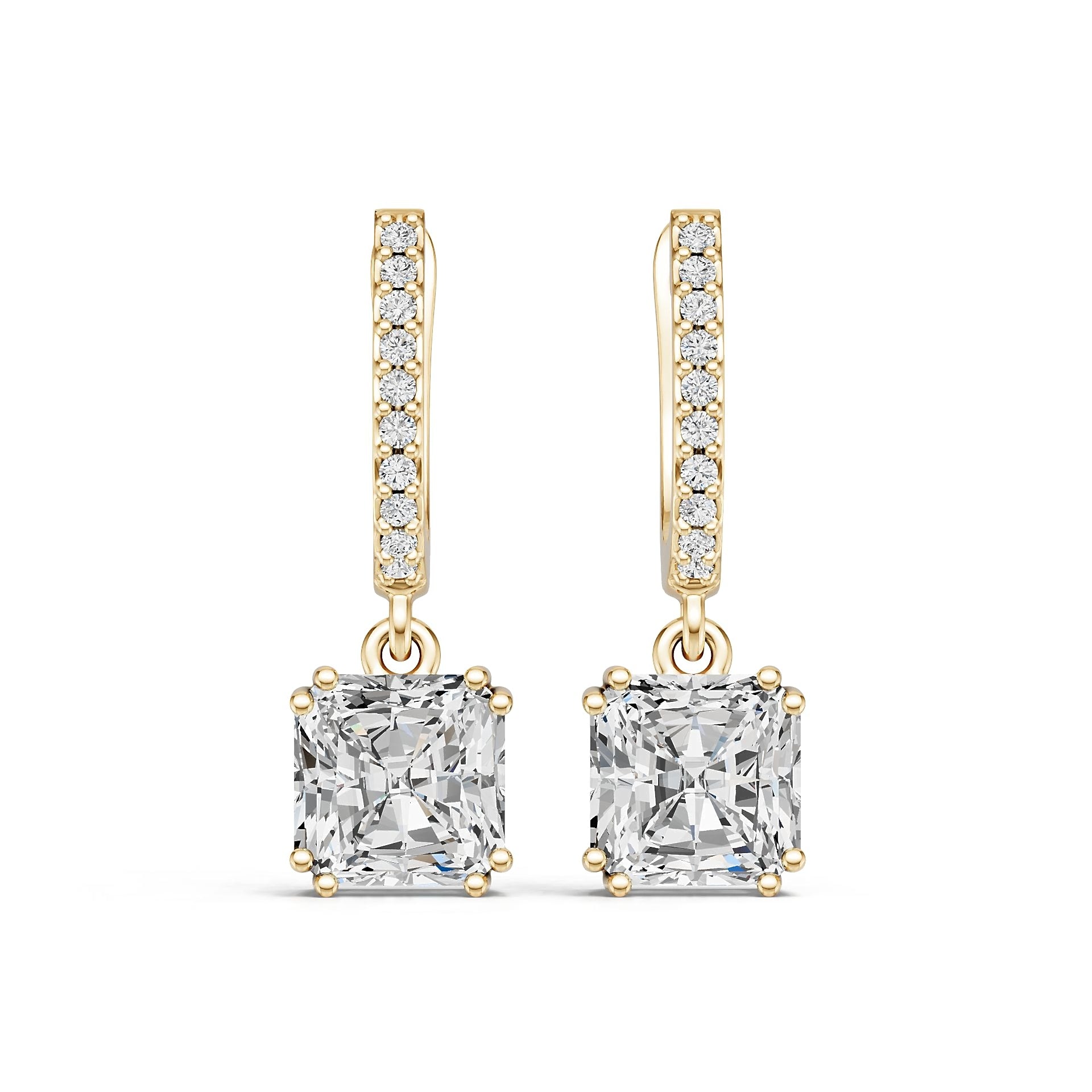 18K Gold Semi Mount Earrings Setting Emerald Em 5x7mm Diamond Accent Syz Jewelry