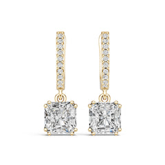 18K Gold Semi Mount Earrings Setting Emerald Em 5x7mm Diamond Accent Syz Jewelry