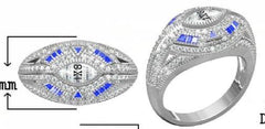 14K Gold Semi Mount Ring Setting East West Marquise MQ 8X4mm Vintage Style Diamond Accent DHJ