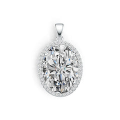 14K Gold Semi Mount Pendant Setting Oval OV 21X16mm Diamond Accent DHJ