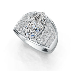 Platinum Semi Mount Ring Setting Marquise MQ 14X7mm Diamond Accent DHJ