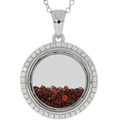 14K Gold Semi Mount Pendant Setting Gemstone Shaker Locket Pendant Diamond Accent DHJ