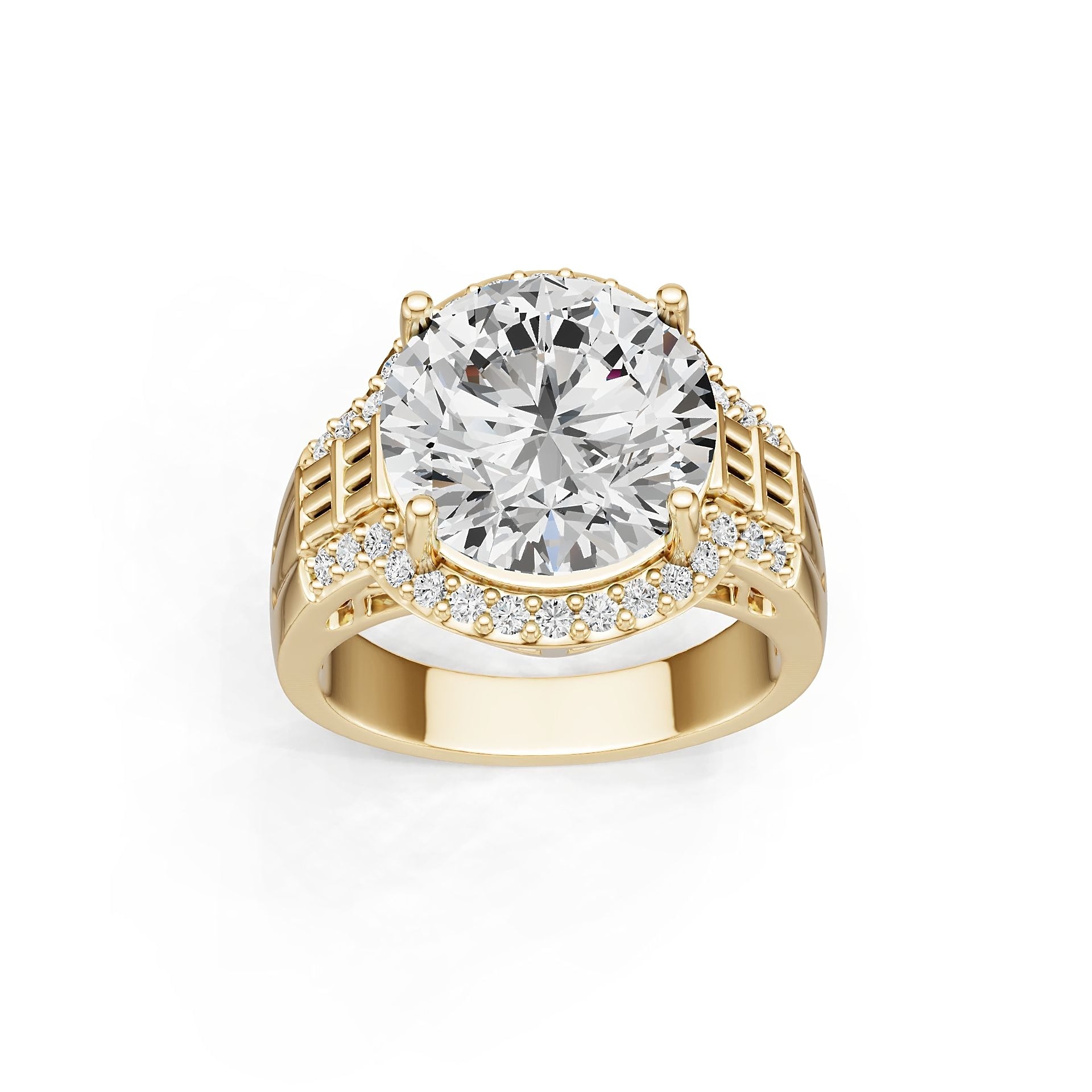 10K Gold Semi Mount Ring Setting Round Ro 6x6mm Syz Jewelry