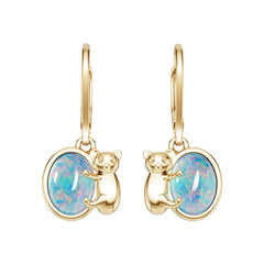 18K Gold Semi Mount Earrings Setting Round Ro 8x6mm Syz Jewelry