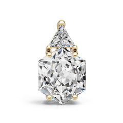 18K Gold Semi Mount Pendant Setting Round Ro 13x10mm Diamond Accent Syz Jewelry