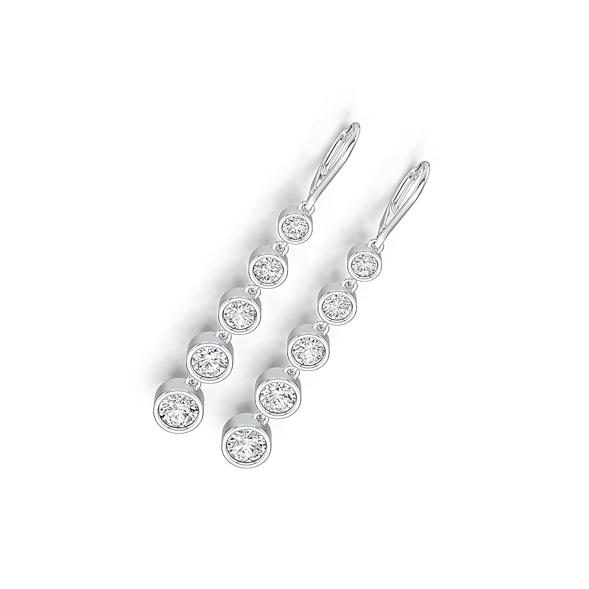 Platinum Semi Mount Earrings Setting Round RD 5.5mm DHJ