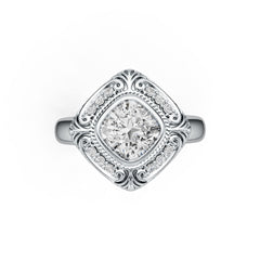 Sterling Silver Semi Mount Ring Setting Cushion CU 7X7mm DHJ