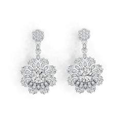 14K Gold Semi Mount Earrings Setting Round RD 6x6mm Diamond Accent DHJ