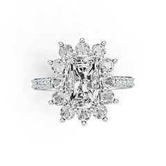 Sterling Silver Semi Mount Ring Setting Emerald OCT 9x6mm Syzjewelry