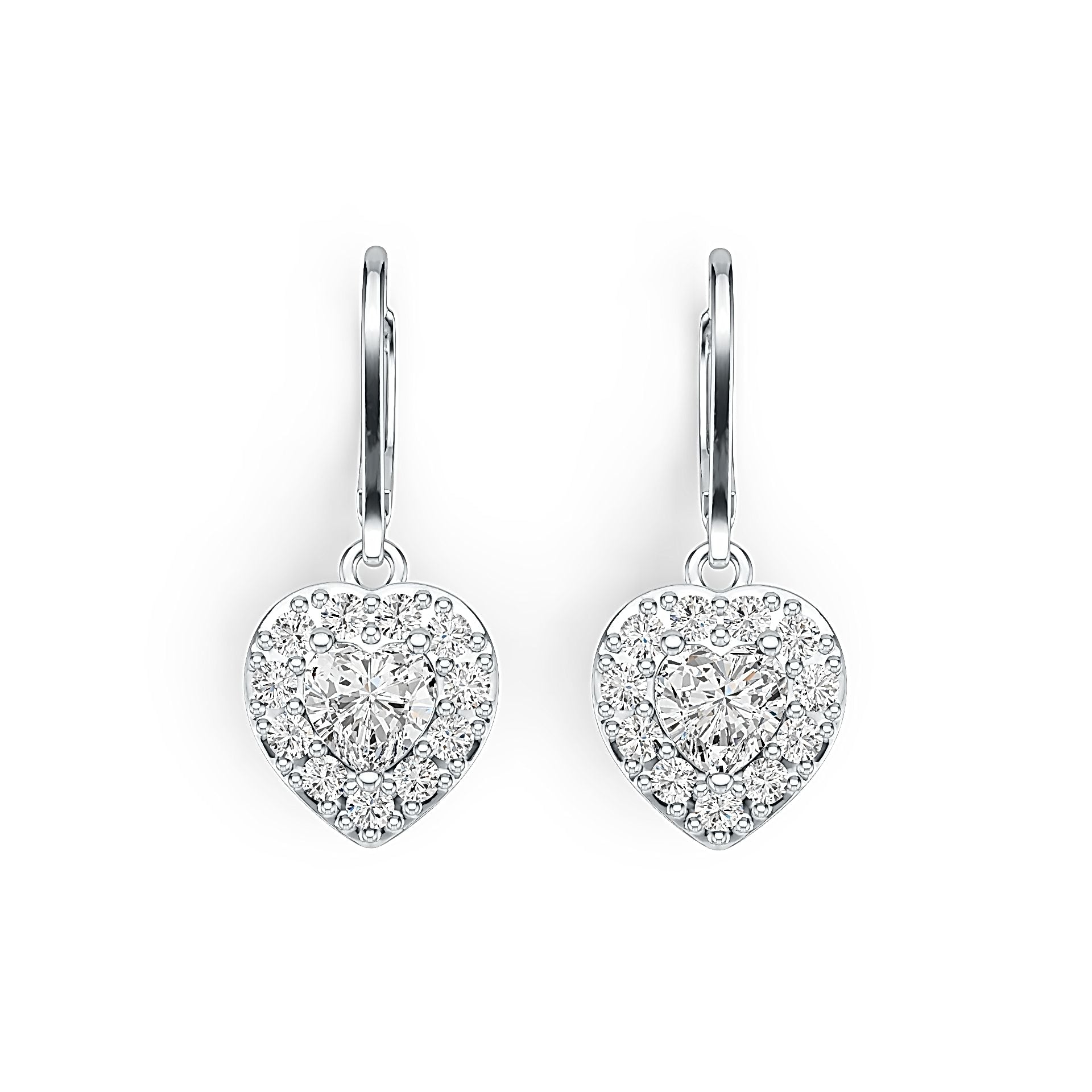 14K Gold Semi Mount Earrings Setting Heart HT 5.5X5.5mm Diamond Accent DHJ