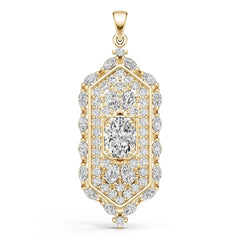 14K Gold Semi Mount Pendant Setting Oval Ov 5x7mm Diamond Accent Syz Jewelry