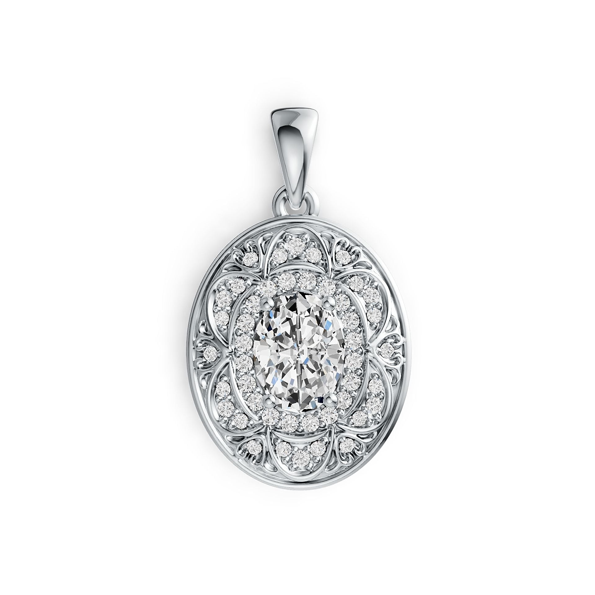 Sterling Silver Semi Mount Pendant Setting Oval OV 8X6mm DHJ
