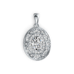 Sterling Silver Semi Mount Pendant Setting Oval OV 8X6mm DHJ