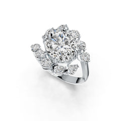 14K Gold Semi Mount Ring Setting Oval OV 12X10mm with White Topaz DHJ