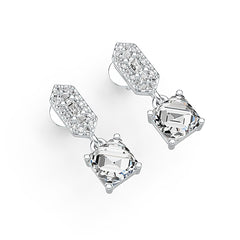 Sterling Silver Semi Mount Earrings Setting Emerald OCT 6X6mm DHJ