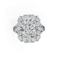 Sterling Silver Semi Mount Ring Setting Cushion CU 11X9mm DHJ