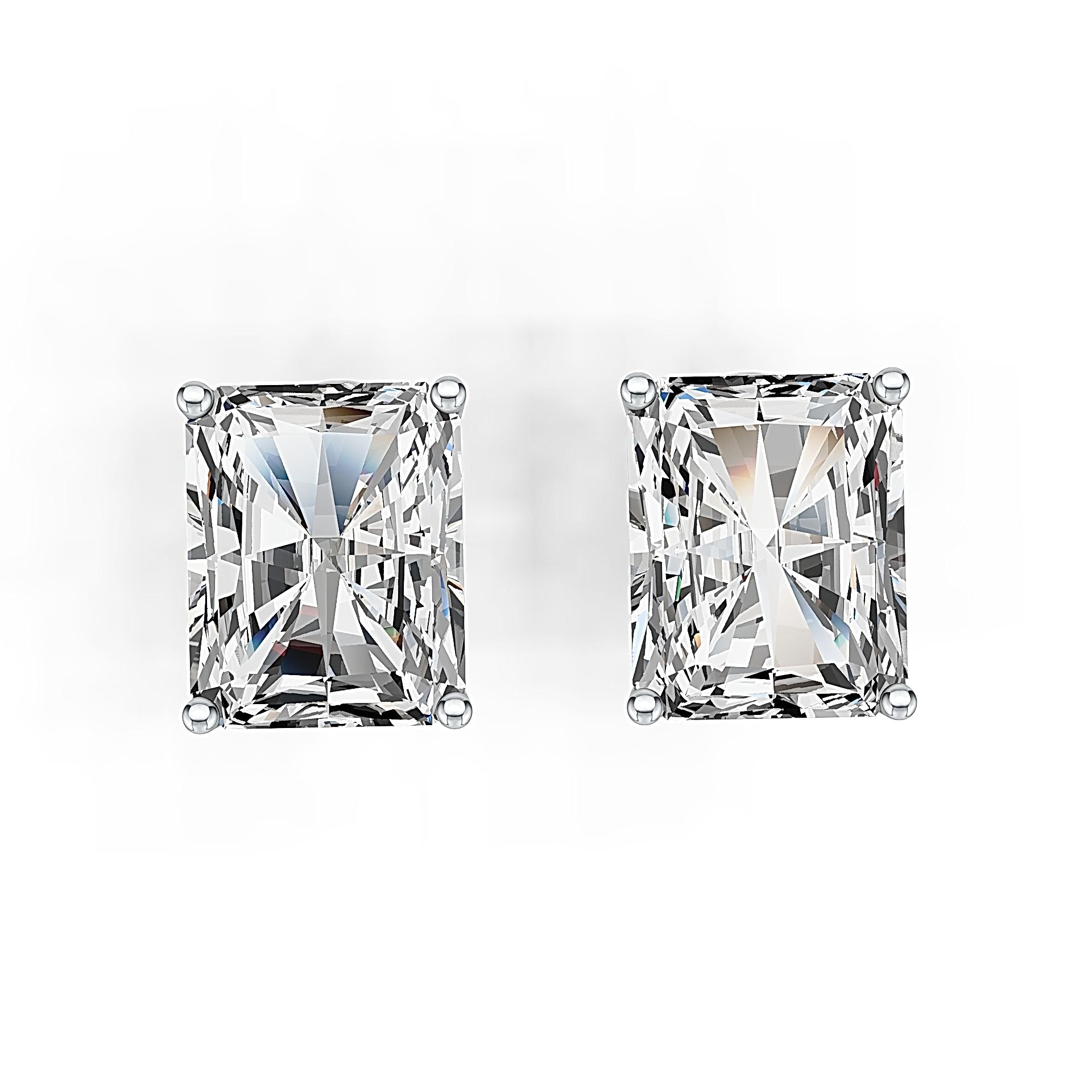 Sterling Silver Semi Mount Earrings Setting Emerald OCT 10X8mm DHJ