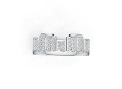 Sterling Silver Men's Ring with White Topaz or Moissanite DHJ