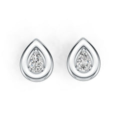 Sterling Silver Semi Mount Earrings Setting Pear PE 6x4mm Stud DHJ