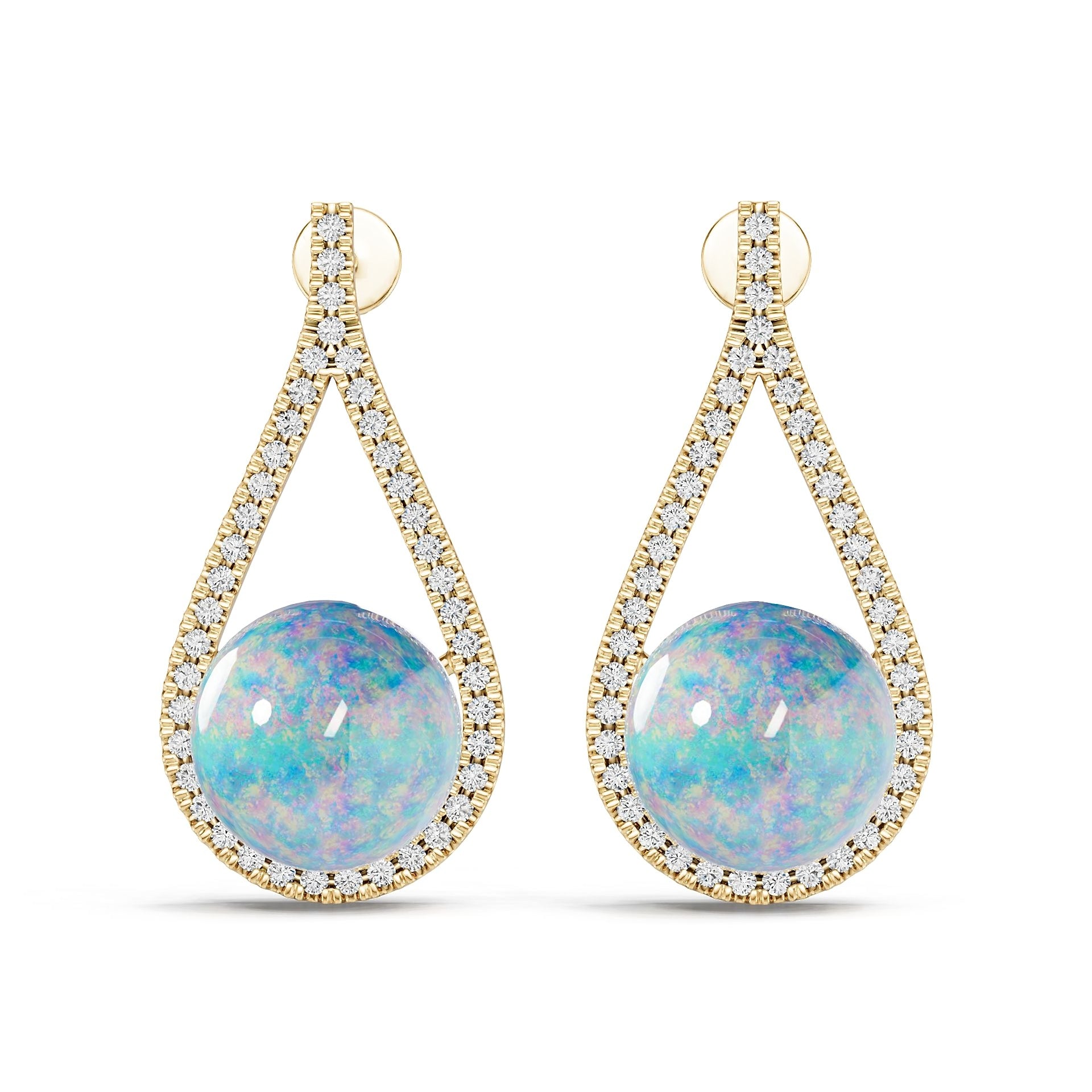 14K Gold Semi Mount Earrings Setting Round Ro 5x9mm Syz Jewelry