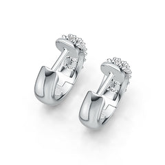 14K Gold Hoop Earrings with or Moissanite Diamond Accent DHJ