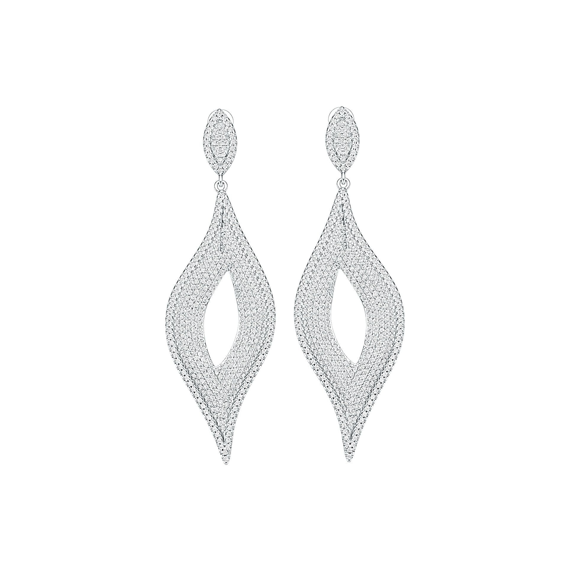 Platinum Semi Mount Earrings Setting Round RD 1.0mm Diamond Accent DHJ