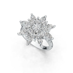10K Gold Semi Mount Ring Setting Marquise MQ 6X3mm Moissanite Accent DHJ