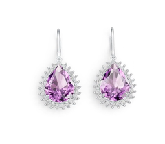 Sterling Silver Semi Mount Earrings Setting Pear PE 12X16mm DHJ