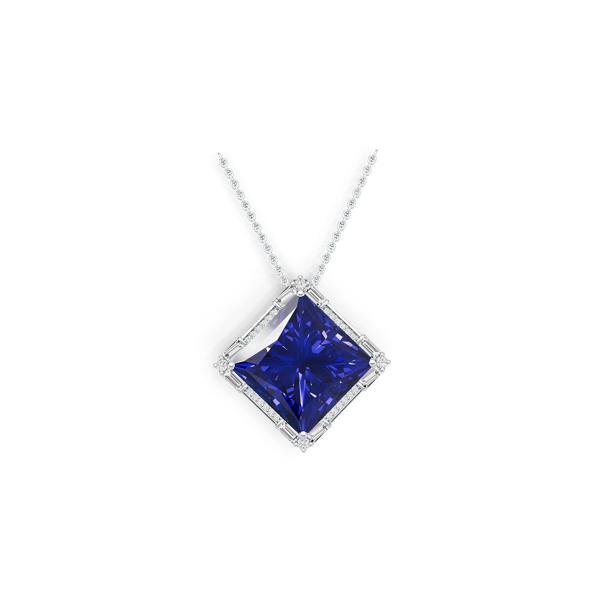 Sterling Silver Semi Mount Pendant Setting Princess Pr 19x19mm Syzjewelry